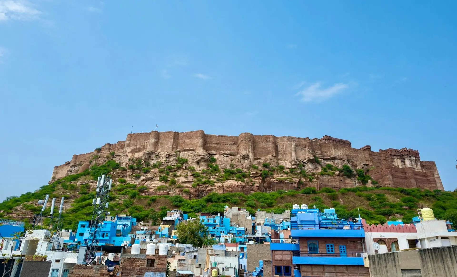 Mehrangarh Fort towering on its rock above Jodhpur