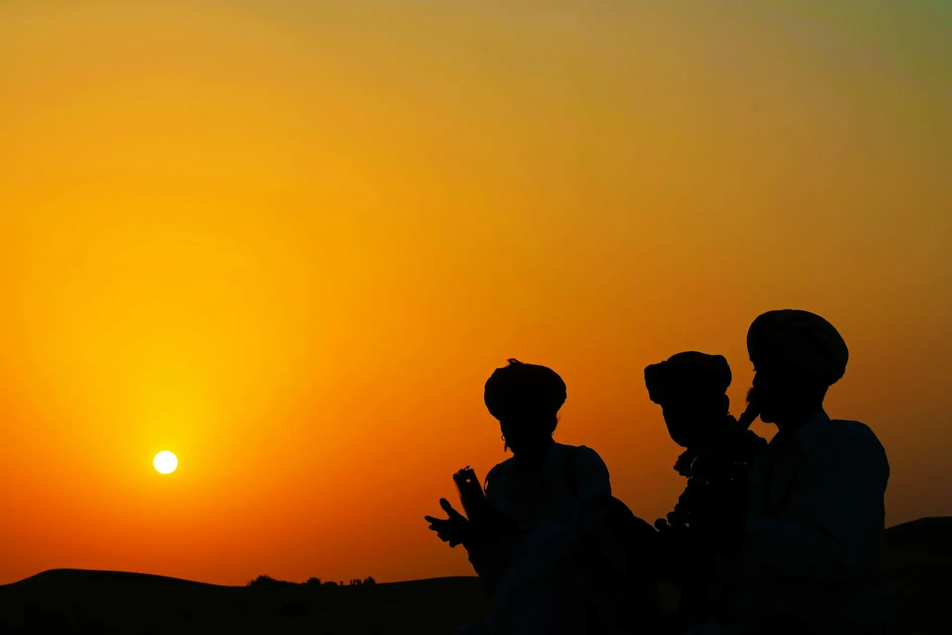 Sunset on the Sam dunes, Thar Desert